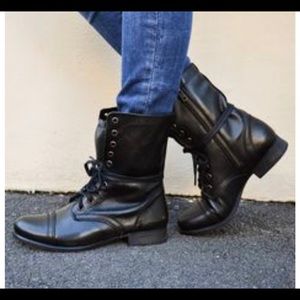 Steven Madden Black Combat Boots